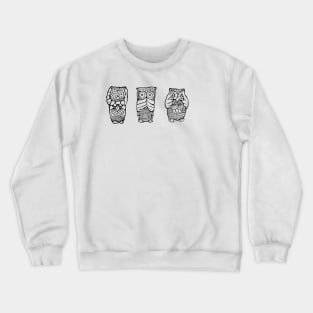 Hear, See, Speak No Evil Owl Crewneck Sweatshirt